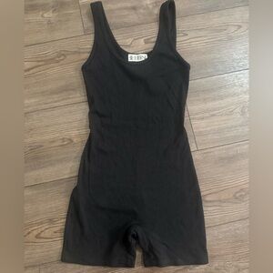 Eterne Ribbed Tank Romper Women’s XS Black Modal Cotton USA Made NWOT Luxury